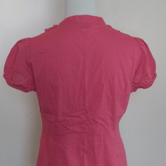 LOFT Ruffle Front Button-Up Top 6P EUC - Picture 2 of 2